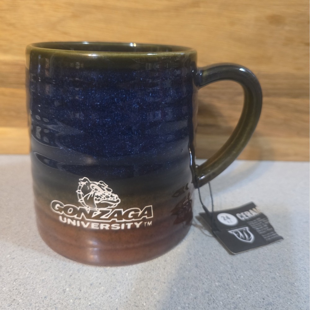 Gonzaga University Bulldogs Navy Blue Pottery Ceramic Coffee Cup 24 Oz Mug New